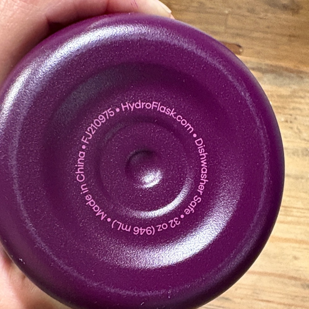 Hydro Flask Plum Bottle with Pink Lid and Handle - Picture 3 of 9